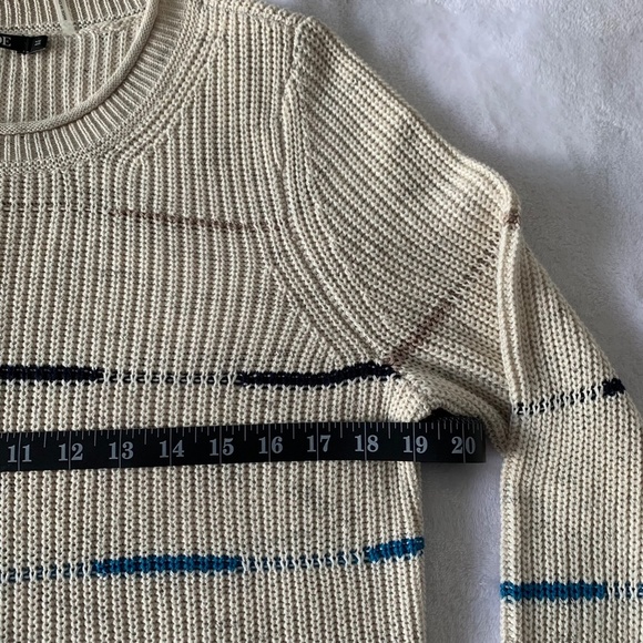 Nic+zoe Fresh Path Tie Hem Blue Striped Pullover Milk-White Sweater Size… - Picture 12 of 14